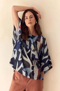 Tirelli - Wide Sleeve Print Top