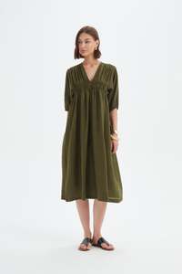Tirelli - Puff Sleeve Gather Front Dress