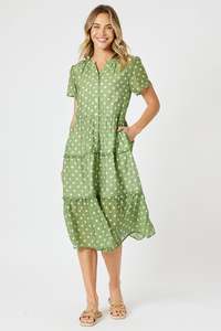 Midi: Gordon Smith - Basil Spot Dress