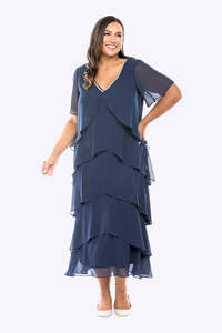 Mother Of The Bride Groom: Jesse Harper - V Neck Beaded Sequin Dress