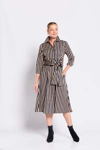 Philosophy - Keira Midi Shirtmaker Dress with Tie
