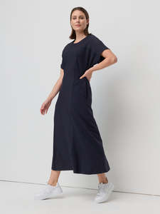 Midi: Marco Polo - Pinstripe Ponte Midi Dress