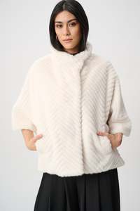 Joseph Ribkoff - Chevron Faux Fur Cover Up