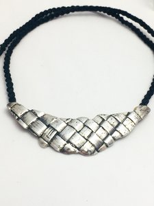 Harakeke Weave Crescent Necklace Sterling Silver Jewellery - Maggie Adams Jewell&hellip;
