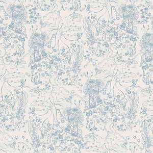 Wallpapers: Bunny Fairies in Sky Blue 130cm wide x 300cm height