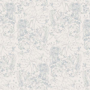 Bunny Fairies in Blue Grey Cotton