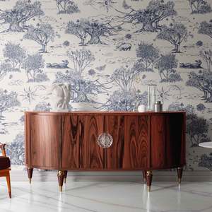 In Stock Wallpaper: Blue Wonder in Blue_ 210cm wide x 300cm height IN STOCK