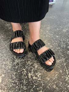 Emporio Italia: Emporio Italia - Leather Slide Sandals