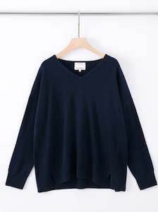 Knitwear: Aleger Cashmere - N.2103 Aleger Cashmere Oversized V-Neck Knit