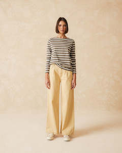 Tops Shirts: INDI&COLD - Striped Long Sleeve T-Shirt