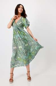 Monari - V-Neck Paisley Maxi Dress