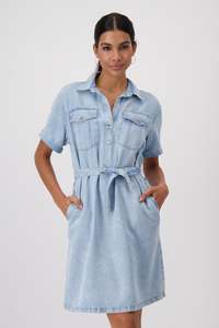 Dresses: Monari - Shirt Collar Denim Dress