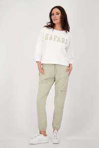 Pants: Monari - Jersey Cargo Drawstring Pants