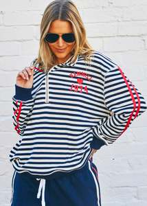 Sweatshirts: Hammill & Co - Stripe 1/2 Zip Sweat