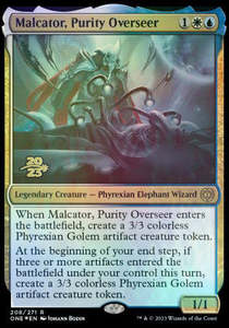 Prerelease Promos: Malcator, Purity Overseer [Phyrexia: All Will Be One Prerelease Promos]