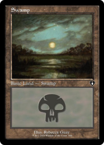 Retro Boarded Cards: Swamp (444) (Retro) [Commander Masters]