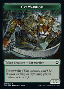Tokens: Cat Warrior Token [Dominaria United Commander Tokens]