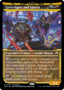 Prerelease Promos: Goro-Goro and Satoru (Showcase Planar Booster Fun) [March of the Machine Commander Prerelease Promos]