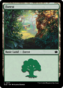Fancy Basic Land: Forest (0377) [Bloomburrow]