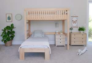 Pine Furniture: Scandi L-shaped Bunk Bed PINE