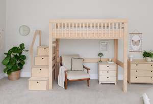 Pine Furniture: Scandi Loft Bed PINE