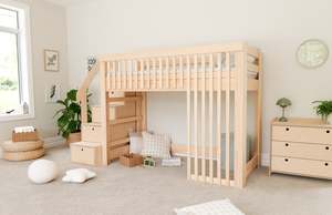 Pine Furniture: Scandinavia LOW Loft Bed PINE