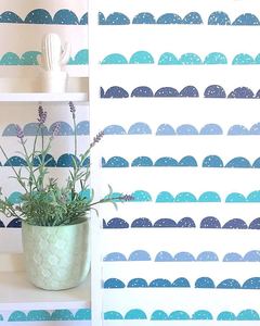 Contemporary Patterns: Half Moons Multi Blue