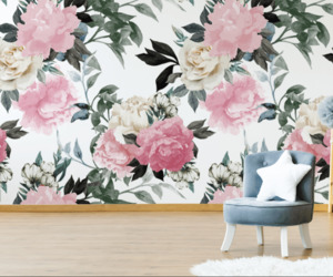 Floral and Tree Patterns: Pink Flower Mural