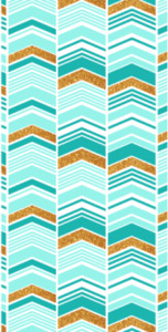 Contemporary Patterns: Chevron Stripes Turquoise and Gold