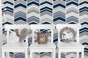 Contemporary Patterns: Chevron Stripes Navy