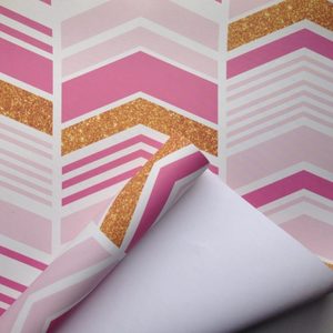 Contemporary Patterns: Chevron Stripes Pink and Gold