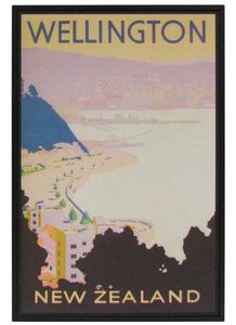 Block Mounts: New Zealand Travel Poster “Wellington”