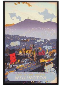 New Zealand Travel Poster “Wellington Harbour”
