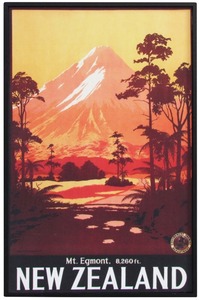 New Zealand Vintage Travel Poster “Mt Egmont”
