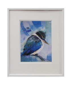 Framed prints: “Kingfisher Daydreaming” framed limited edition print by Sheila Brown