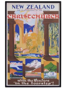 New Zealand Vintage Travel Poster “Christchurch”