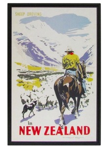 New Zealand Vintage Travel Poster “Horseback”