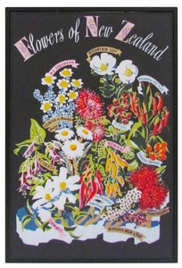 New Zealand Vintage Travel Poster “New Zealand Flowers”