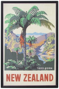 New Zealand Vintage Travel Poster “Tree Fern”