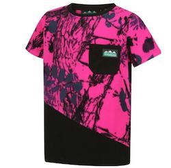 Clothing: KIDS SPLICED TEE HYPER PINK CAMO