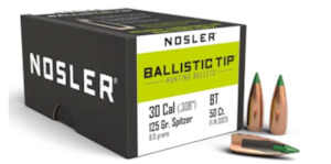 Projectiles: Nosler 30 cal 125grn BT Spitser