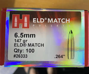 Gear: Hornady 6.5mm .264 dia 147gr ELD Match Projectiles