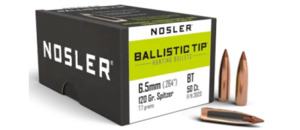 Projectiles: Nosler 6.5mm 120gr Spitzer Ballistic Tip