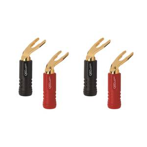 Qed: QED Screwloc ABS Spade 4 Pack (2 Red, 2 Black)