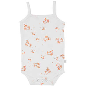 Organic Cotton Singlet Bodysuit - Fox Orange
