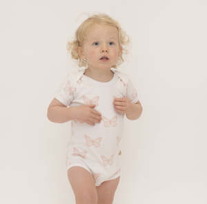 Organic Cotton Short Sleeve Bodysuit - Butterfly