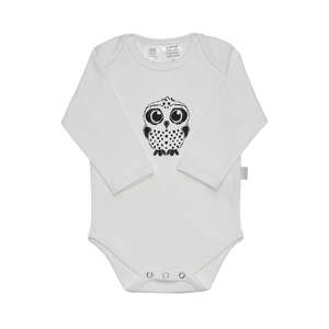 Organic Cotton Bodysuit - White with Grey Owl