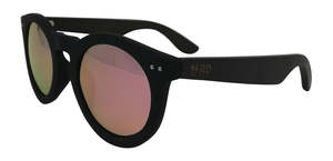 Moana Road: Wooden Sunglasses - Grace Kelly Pink Reflective Lens