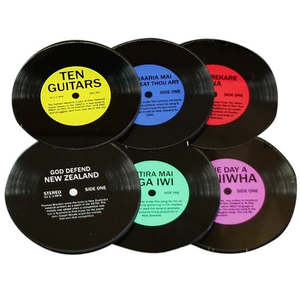 Kiwi Record Coasters - Glass