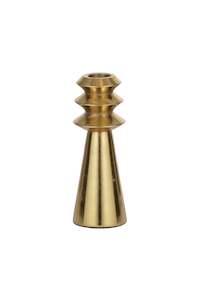 Homeware: Zeus Conical Candleholder w Gold Finish - Tall